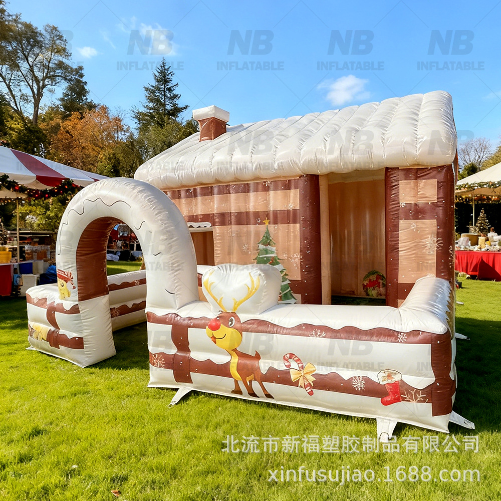 Gran casa de Navidad inflable con Lollipop decoración de patio exterior atmósfera de fiesta de Navidad exposición de eventos