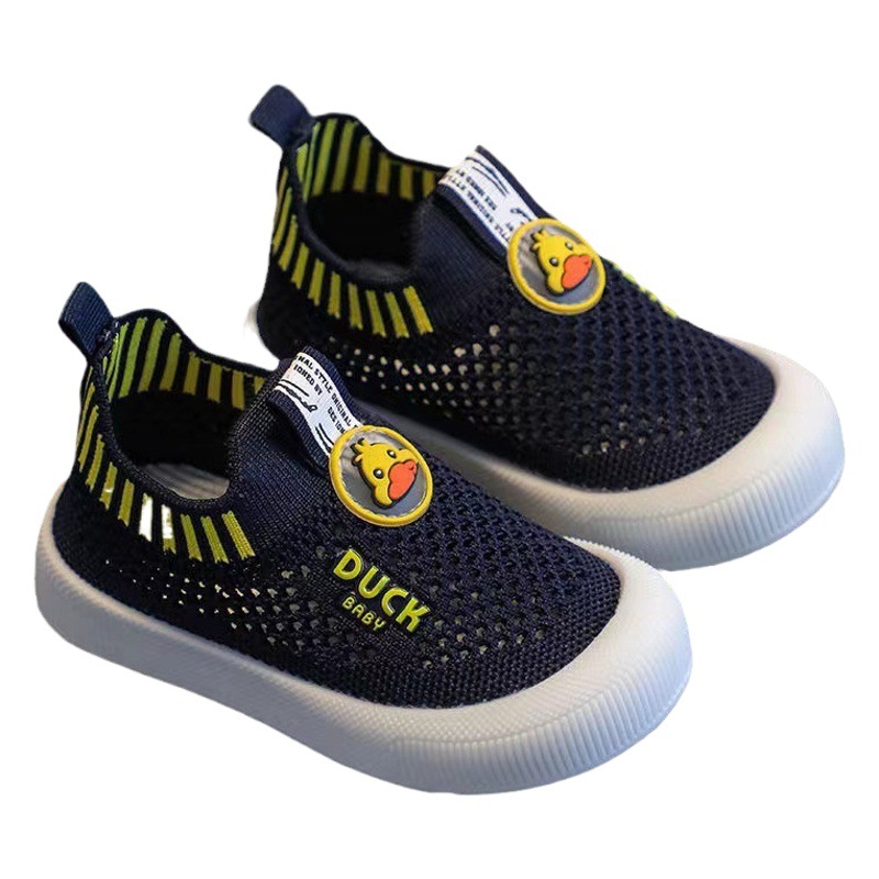 Zapatos para niños otoño nuevos niños y niñas transpirable volar zapatos de malla tejida interior antideslizante de fondo suave zapatos casuales zapatilla de deporte