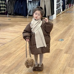 2025秋冬季女童棉服新款面包服洋气儿童冬装羽绒棉衣加厚纯色外套