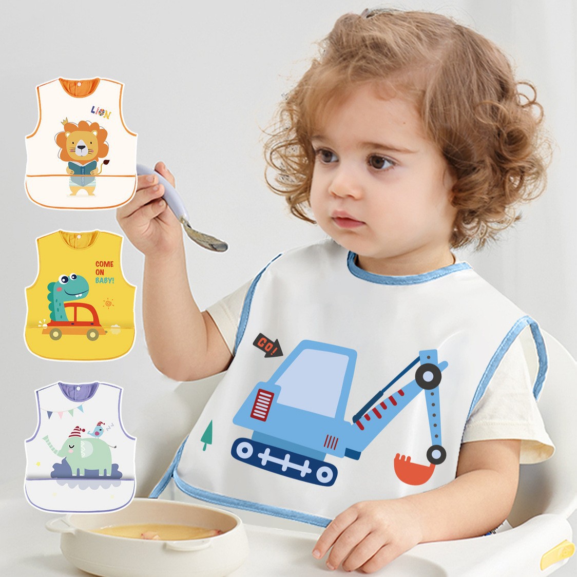 Baby Dinner Bib Waterproof Dirty-proof Wash-free Children's Overalls Unisex Baby Dinner Sleeveless Summer Apron for Kids