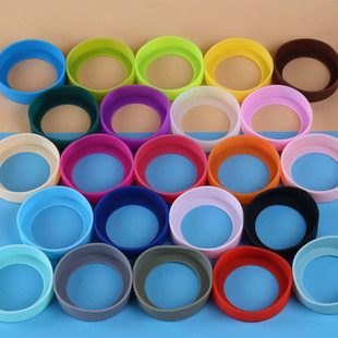 Thickened Silicone Cup Holder Thermos Bottom Protective Cover Anti-Wear Water Cup Silicone Coaster Separate Packaging opp