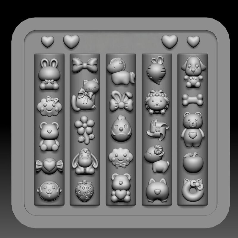 Animal Festival Nail Art Molds Cute Cat Dog Rabbit Bear Horse Creative 3D Nail Art Silicone Molds