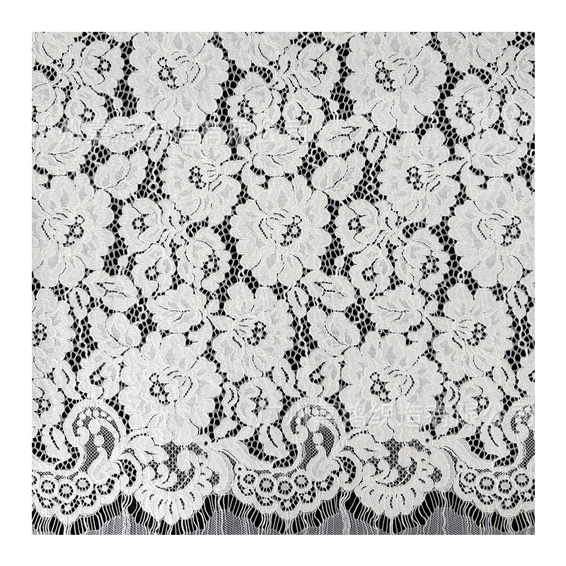 Tejido de encaje de pestañas de explosión, tela de encaje de gran flor para hacer falda, vestido, tela de mujer 140 * 142cm