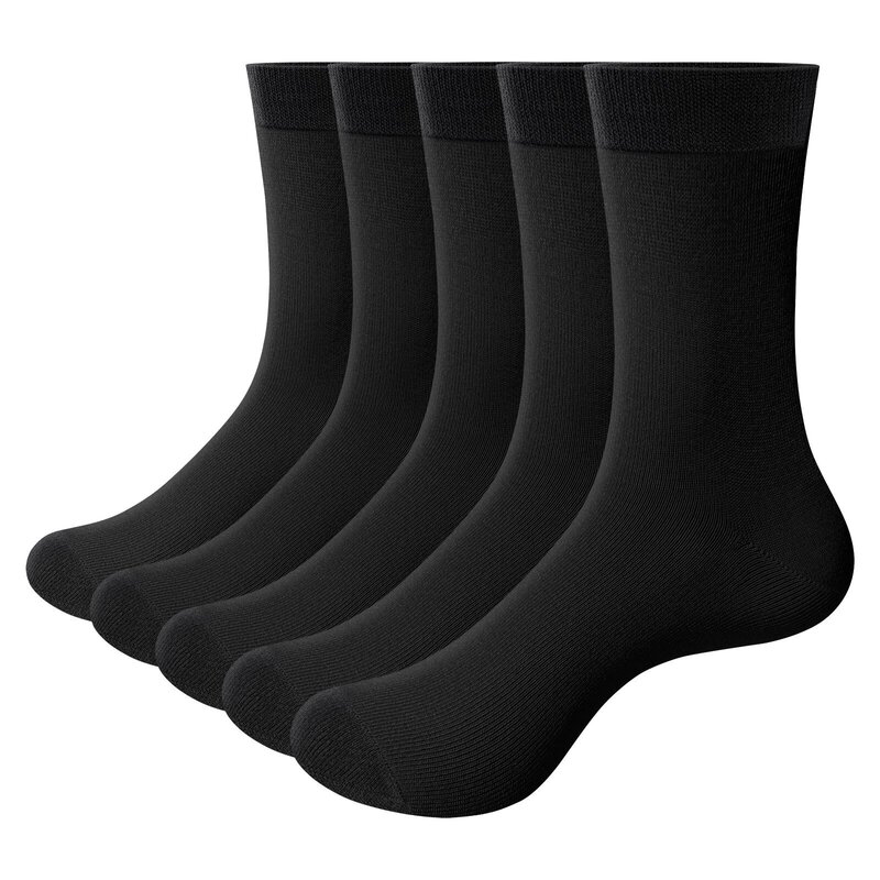 Yuedge Men's Bamboo Fiber Mid-Calf Socks, Summer Breathable, Sweat-Absorbent, Anti-Odor, Business Casual, Cross-Border Hot-Selling Socks