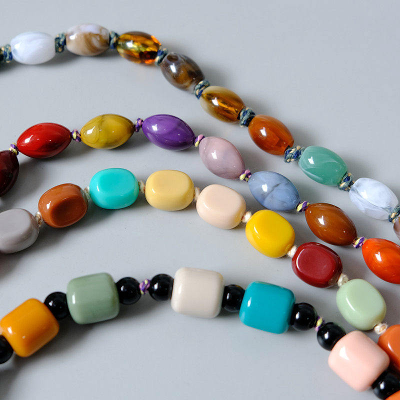 Street Occasion Resin Material All Seasons Resin Color Block Bag Chain
