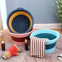 秋冬新款折叠洗脚盆多功能便携收纳泡脚桶居家宿舍足浴桶厂家批发