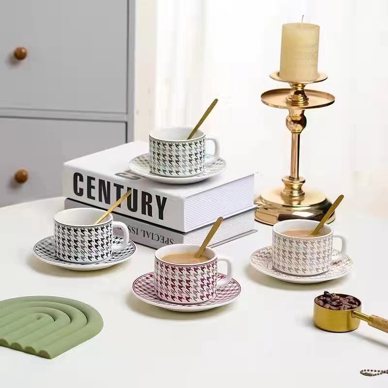 Taza de café de pata de gallo creativa traje ceremonia de boda Taza de cerámica regalo ins traje de té de la tarde taza de té