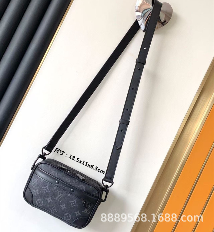 直接供給クロスボーダー m lv メンズバッグレディースバッグブラックウォリアーメッセンジャーバッグ枕バッグチェーンバッグボックスバッグポータブルブリーフケース|undefined
