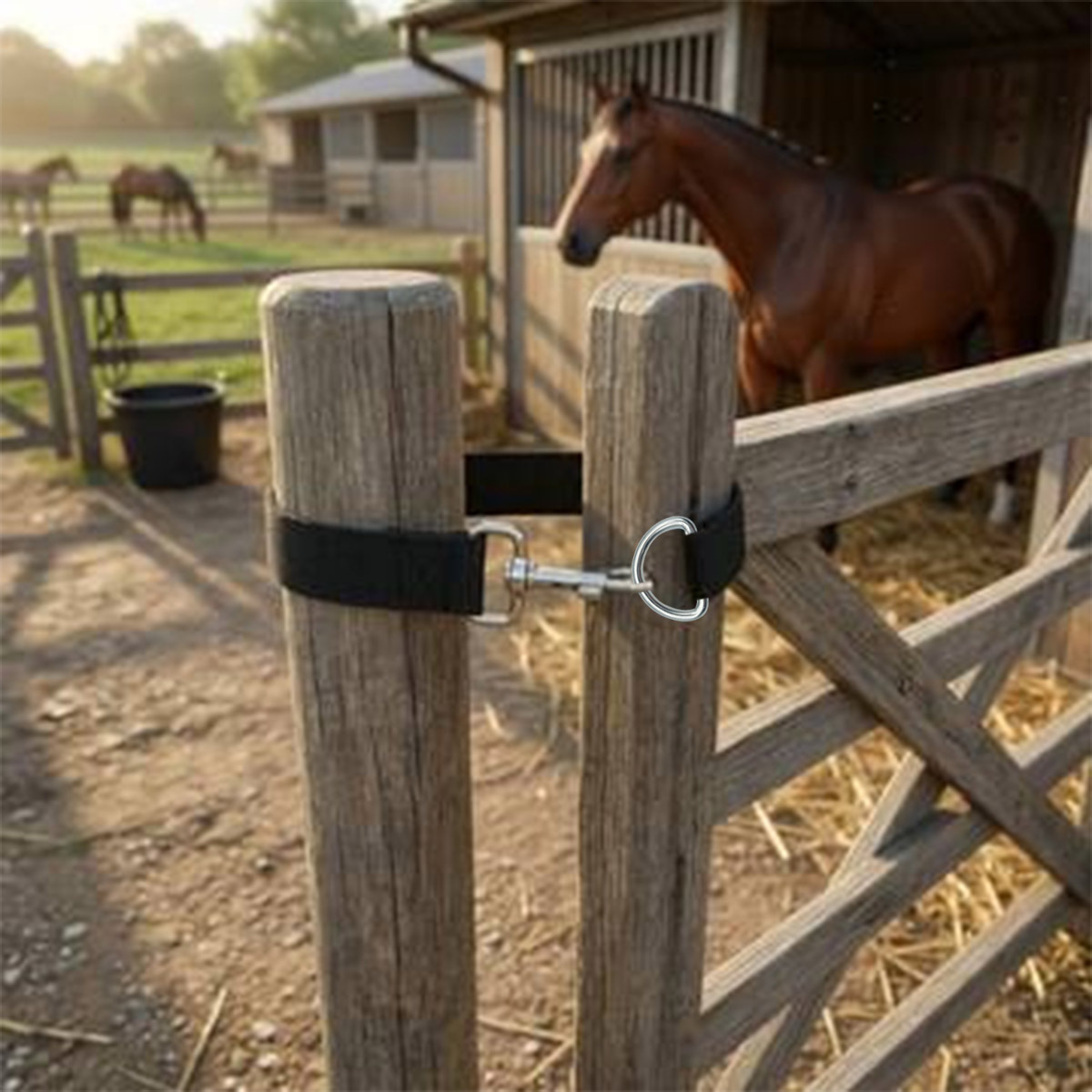 Cross-border 50cm thickened horse farm pasture door buckle, stable and sheep pen door lock, single loop rope buckle, door buckle for horse fences