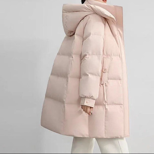 Cotton-padded jacket women's mid-length 2024 new down cotton-padded jacket fashion Korean version of loose cotton-padded jacket winter thick warm coat