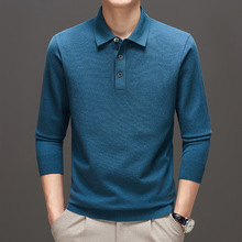 翻领纯色羊毛针织衫男士长袖体恤秋冬新款打底衫休闲时尚保暖毛衣