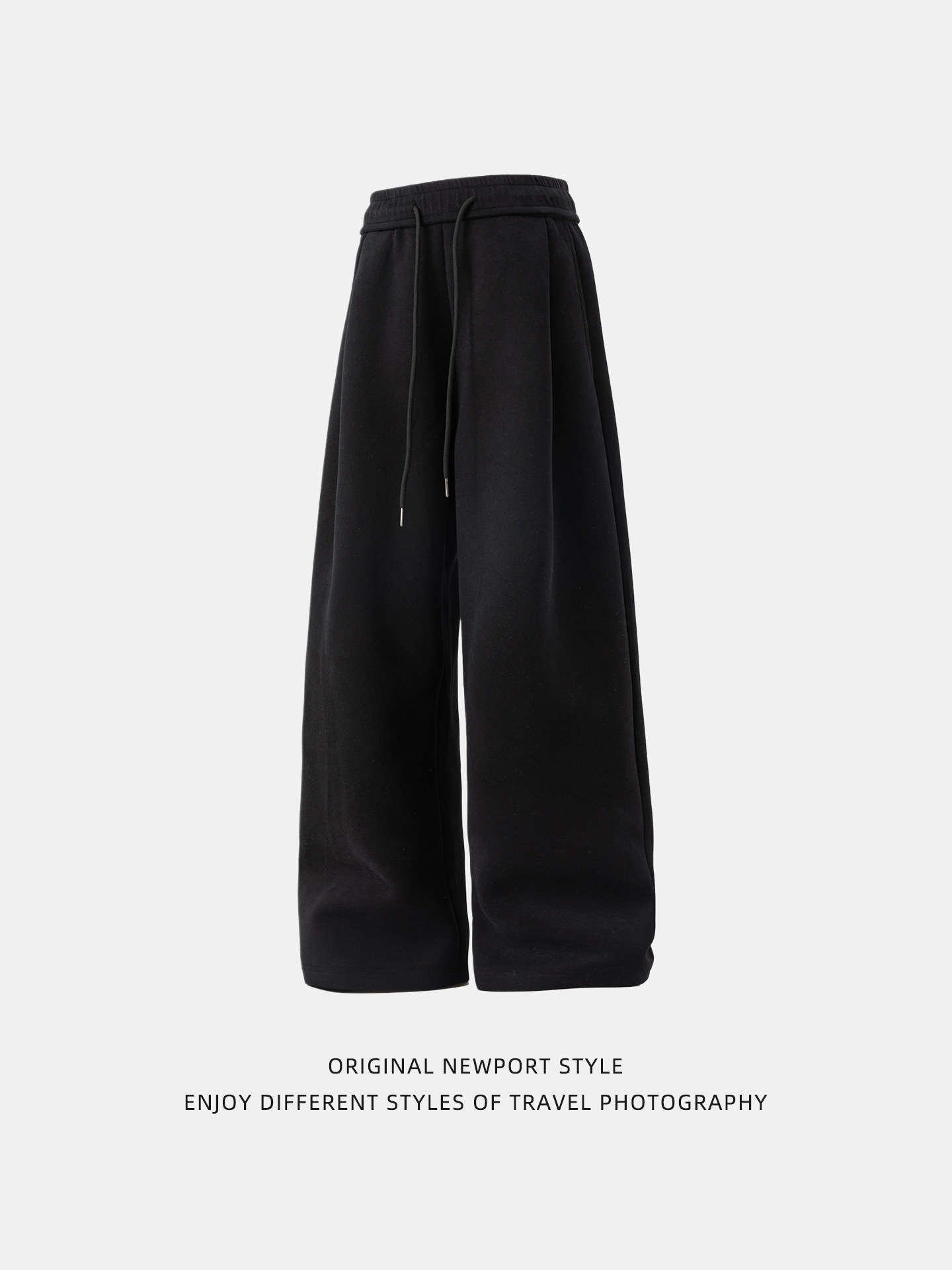 厚手の質感のプリーツカジュアルパンツメンズ25秋新作ストレートレッグルーズロングパンツトレンディなブランドシルエットスポーツスウェットパンツ