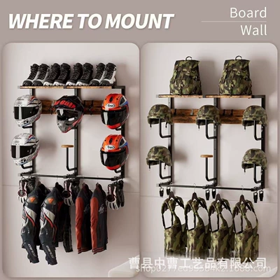 Wall-Mounted Helmet Holder, Small Off-Road – Motosiklet dəbilqə rəfləri