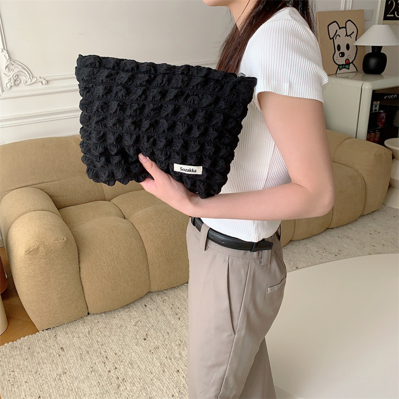 Women's Medium Summer Polyester Lingge Basic Classic Style Square Zipper Cosmetic Bag display picture 1
