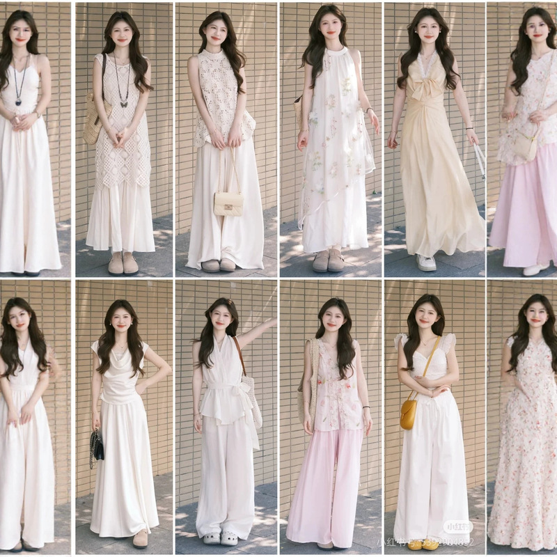 2025 Summer New Style Women's Fairy Dress Sweet and Spicy Spaghetti Strap Dress Light Color High-End Wholesale Supply