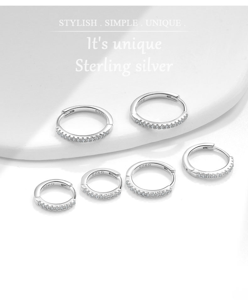 3g Weight 1 Pair 925 Sterling Silver 925 Sterling Silver Earrings Geometric Earrings