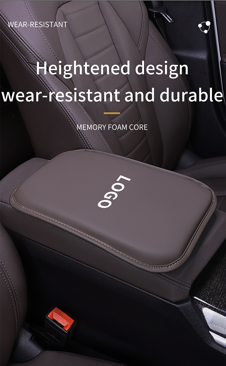 Car Armrest Box Pad Leather Elbow Support