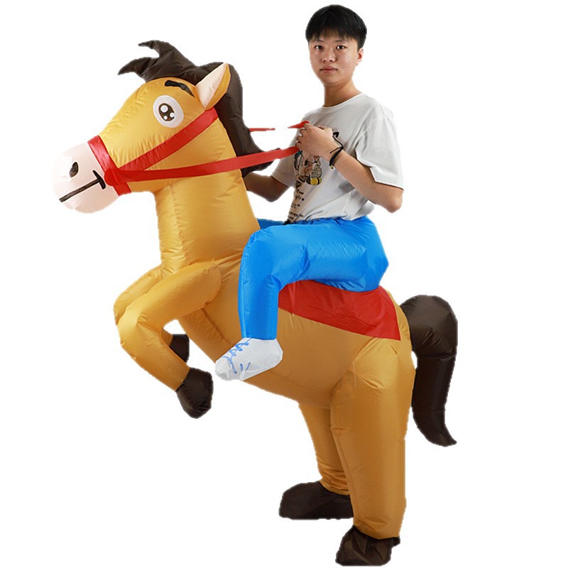 Transfronterizo Amazon venta caliente jazz caballo infláble Halloween disfraz accesorios suministros de fiesta disfraz de muñecas de dibujos animados