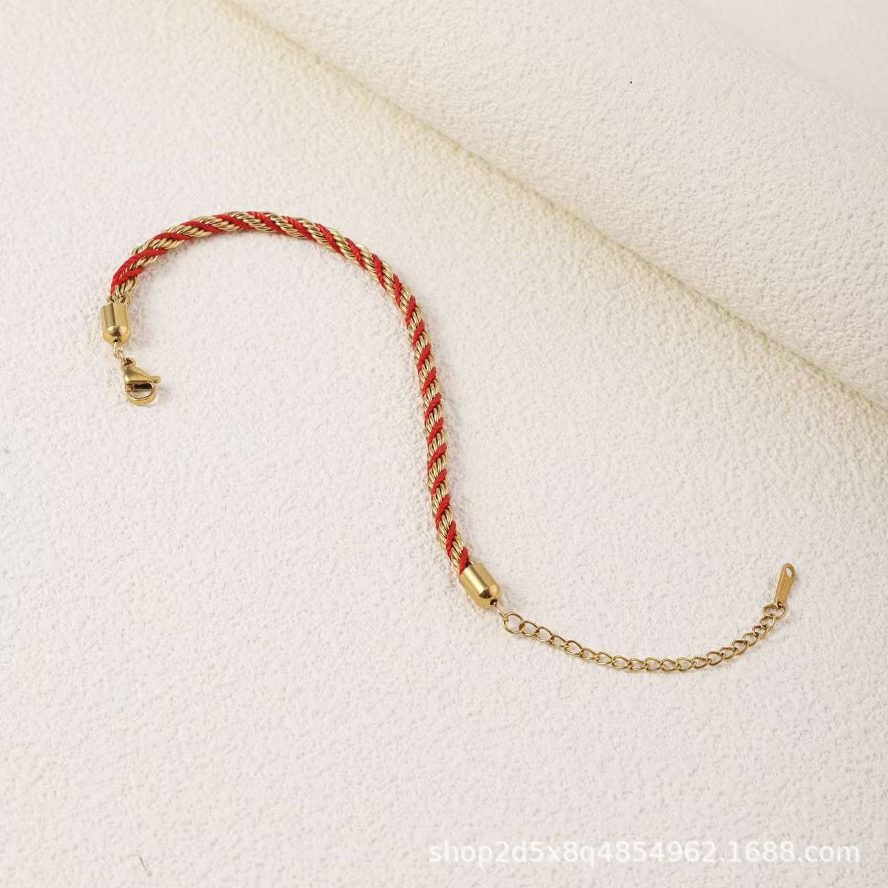 Pulsera de giro de color transfronterizo, hebilla de acero inoxidable, pulsera tejida a mano, diseño antiguo, venta directa de fábrica