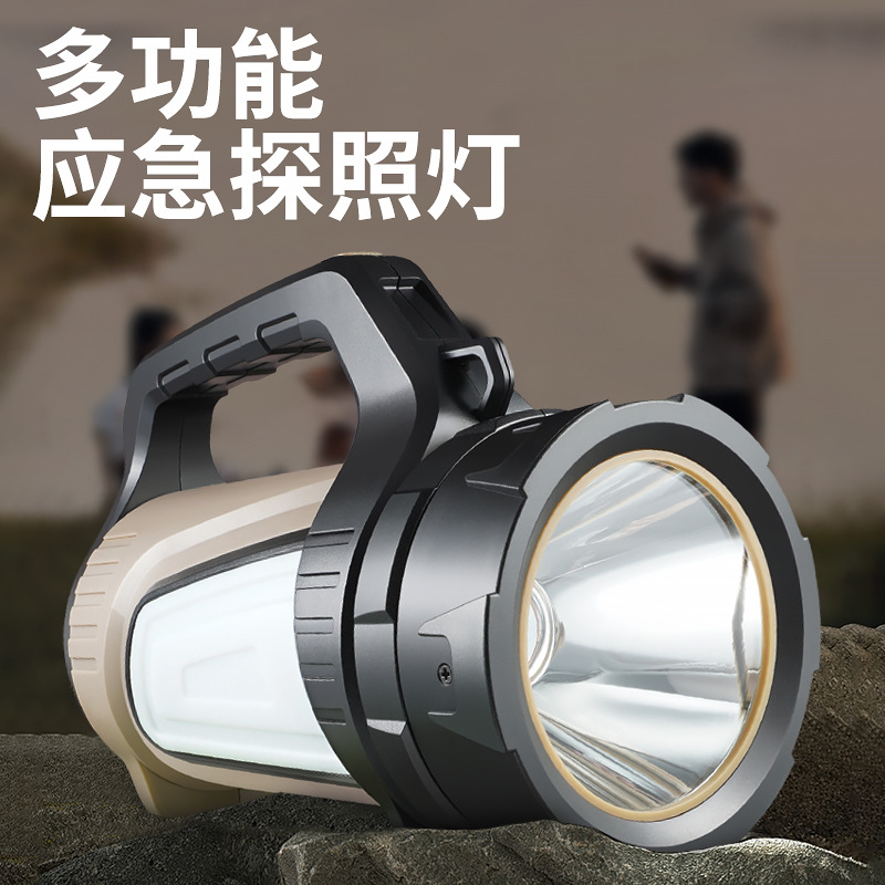 Luz portátil LED al aire libre luz fuerte luz de largo alcance multifunción batería de litio incorporada detector impermeable de alta potencia linterna de patrulla