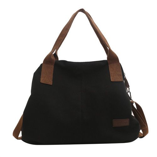 Canvas tote bag 2024 new fashion simple single-shoulder bag casual large capacity crossbody bag commuting crossbody bag