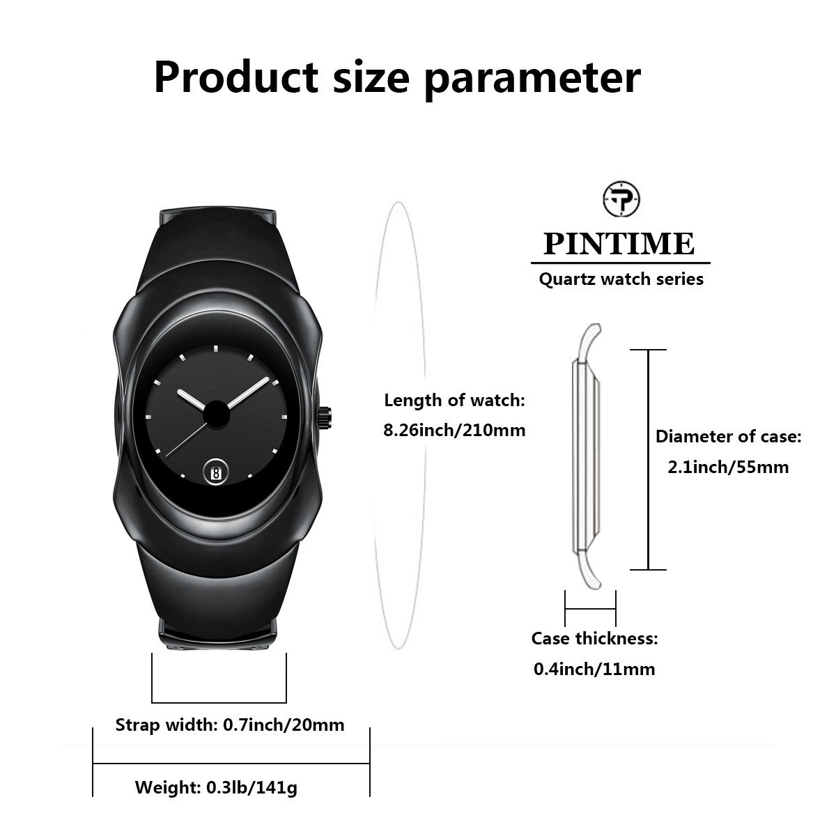 PINTIME/品时 Кварцевые модные часы малого дизайна, 2 карата