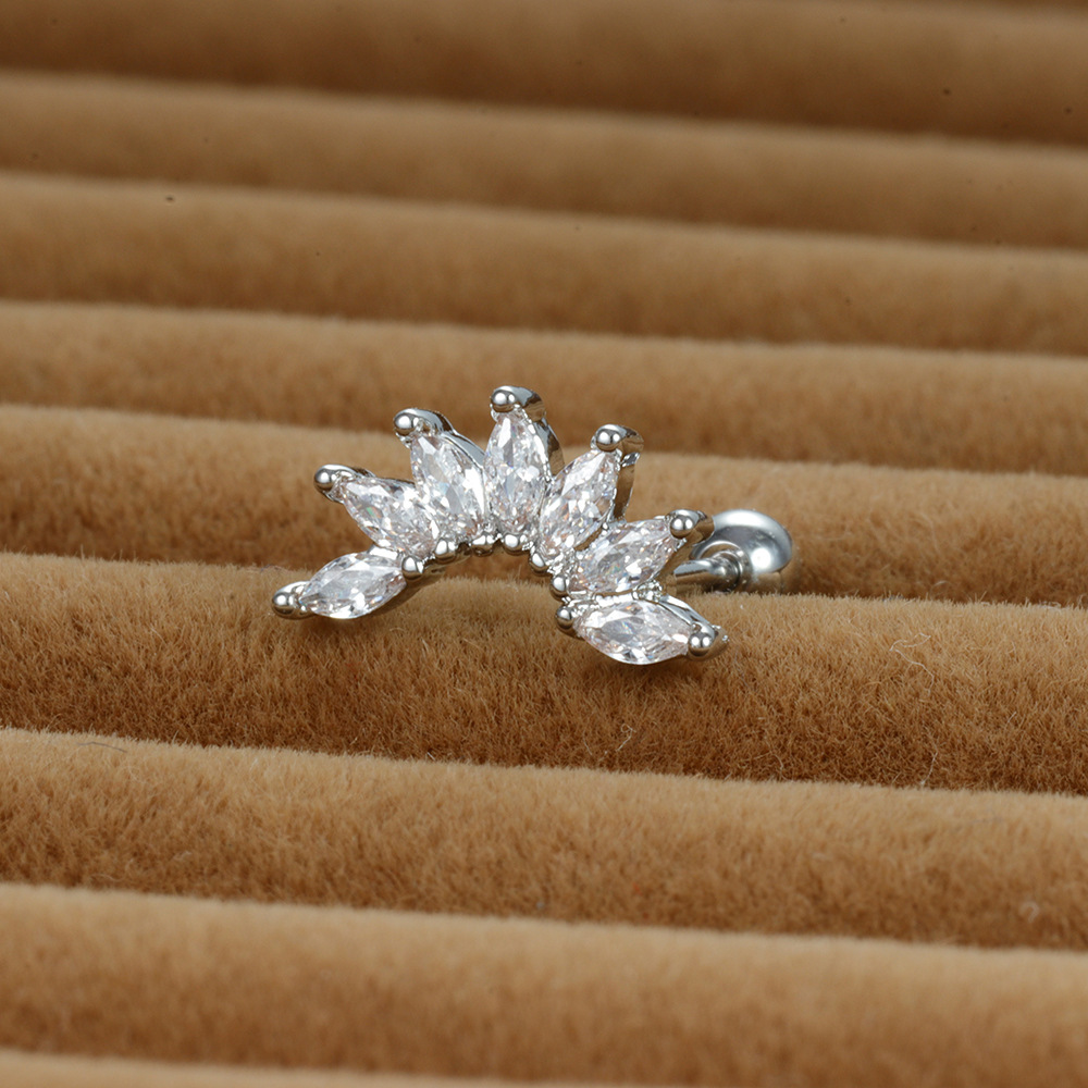 3g Weight Zircon Inlay Material Cartilage earrings Classification 1 Piece Quantity Daily Occasion Stainless Steel Material Geometric Pattern Women's Gender Plating, Inlay Design Simple Style Style 1 Piece Simple Style Geometric Plating Inlay Stainless Steel Zircon Cartilage Earrings 5
