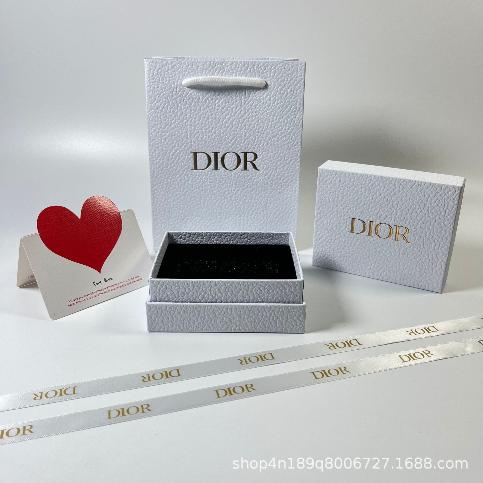 D荔枝纹金logo口红礼盒七夕生日礼品包装礼盒l香水包装盒礼袋