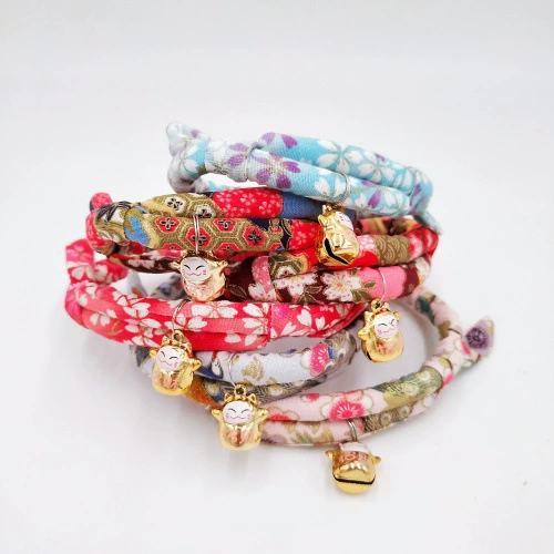 Хлопок в японском стиле кошачий воротник кошачий колокольчик ошейник для домашних животных поставляет ювелирные изделия для кошек оптом