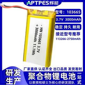 3000mAh锂电池3.7V辉能消费电子103665中倍率聚合物锂电池组出线
