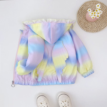 童装女童外套春装新款儿童女宝宝洋气春秋小女孩短款连帽风衣