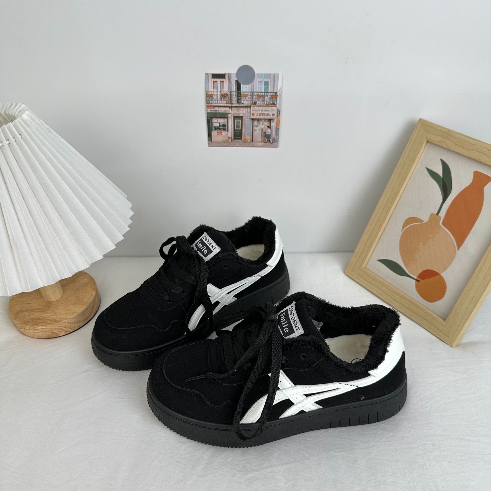 Yuanbo 2025 invierno nuevos zapatos de algodón ropa exterior de mujer más zapatillas de terciopelo versión coreana de zapatos de mujer cálidos casuales de todo fósforo image 3