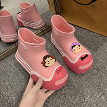 兒童可愛卡通雨靴2023年韓版夏季新款親子厚底短靴中大童網紅雨鞋