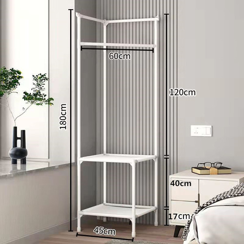 Corner coat rack, clothes rack, triangular clothes rack, bedroom storage rack, floor-standing clothes storage rack