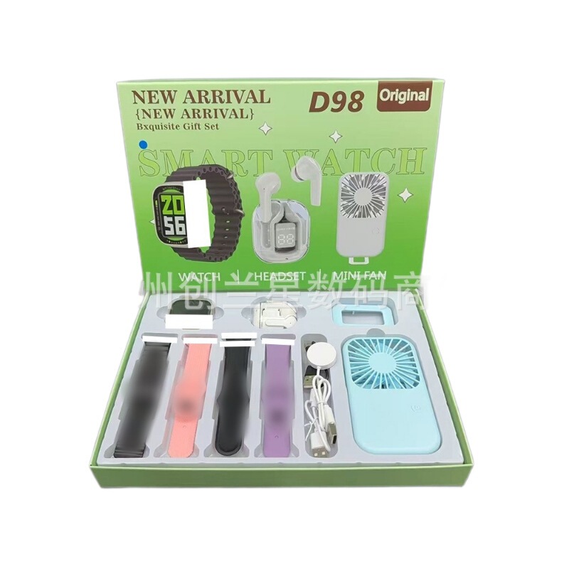 Cross-Border D98 Smart Watch for Women, Bluetooth Call Headset, Small Fan, Men's Foreign Trade Business Sports Huaqiangbei
