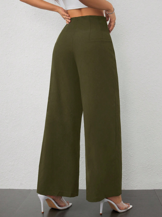 Pantaloni a gamba larga donna autunnali casual fluidi sfiancati_voghion.com