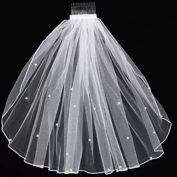 头纱新娘结婚短款双层简约水钻单层超仙旅游拍照道具森系韩式