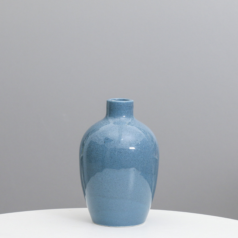 Estilo europeo de cerámica creativa pequeño florero seco arreglo de flores hogar salón decoración simple cerámica florero dispositivo