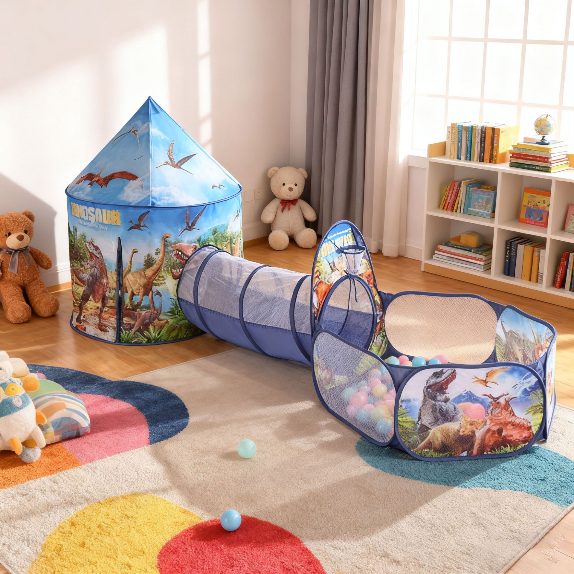 Children's Tent Toy Indoor Game House Three-Piece Set Ocean Ball Pool Shooting Fence Yurt Princess Room Castle