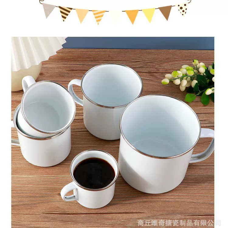 厂家批发搪瓷杯彩色加厚Enamelled cup搪瓷马克杯加印logo创意杯