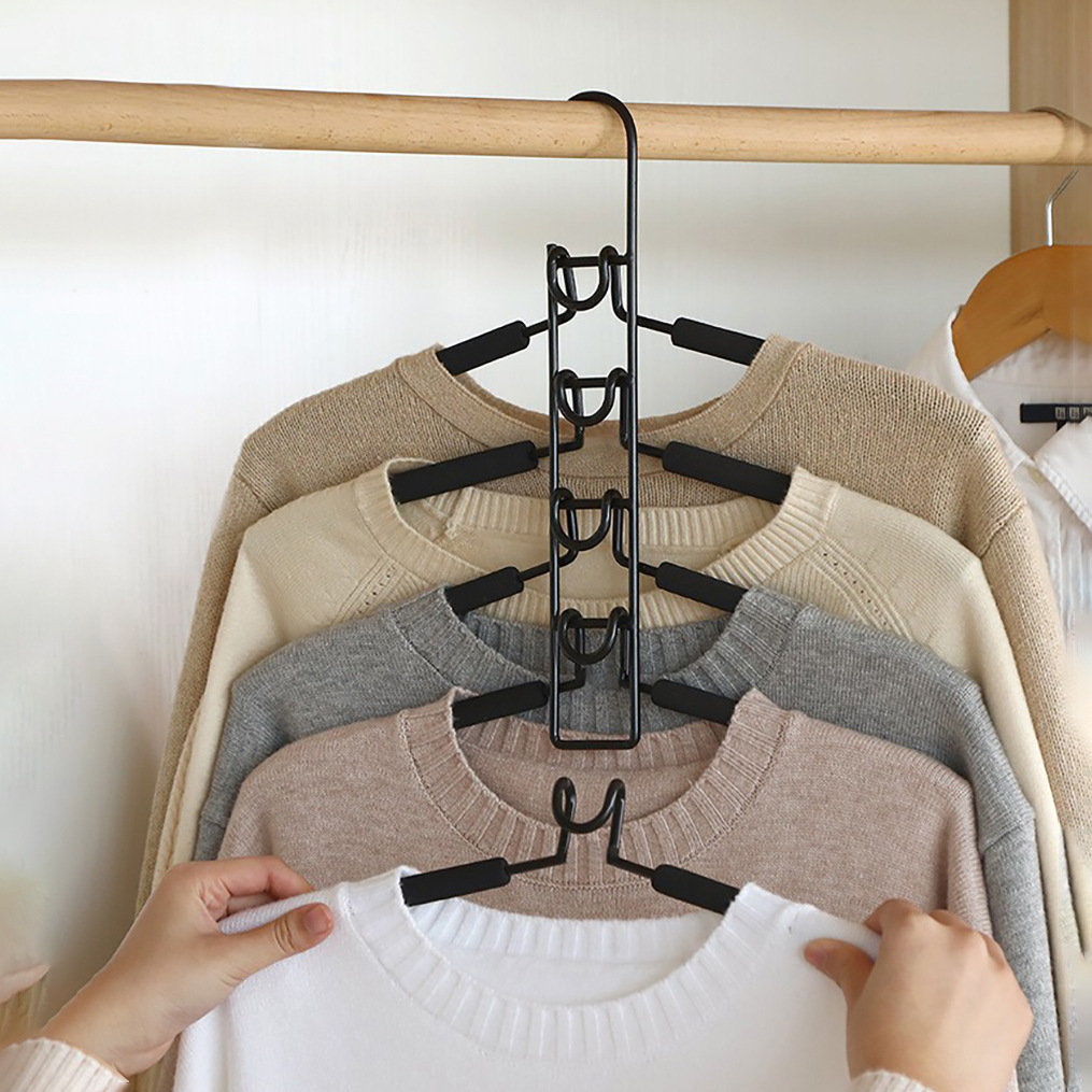 Cross-Border Popular Multifunctional Detachable Multi-Layer Foam Clothes Hanger, Seamless Anti-Slip Magic Clothes Hanger, Home Wardrobe Organization
