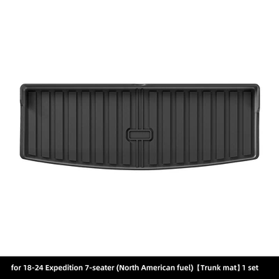 Rear Bucket Mat Backrest Mat — Trunk Mat - 18-24-ford-expedition-conqueror-fuel-trunk-mat-seven-seatsnorth-america-black