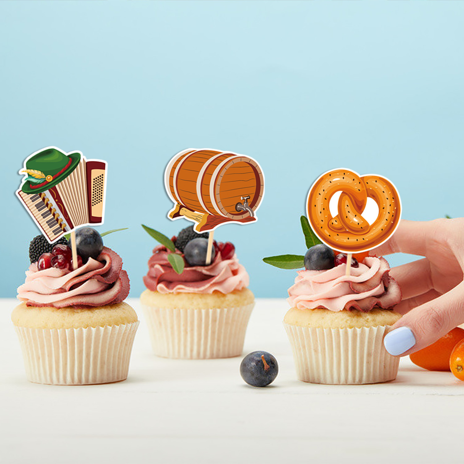 Transfronterizos Oktoberfest Decoración de pastel Plug-in Oktoberfest Dessert Decoración de pastel Plug-in