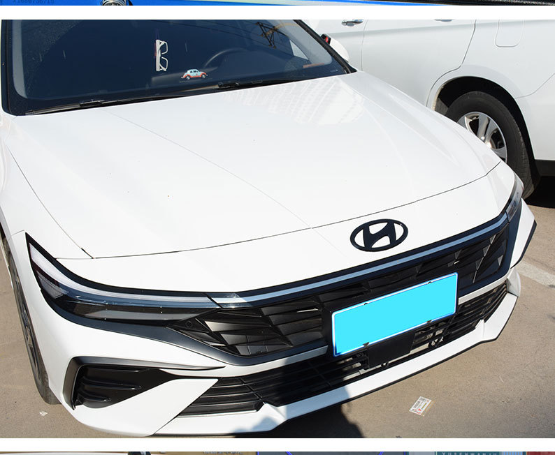 21-24 Seventh Generation New Elantra Front and Rear Car Logos Blackened with English Letters Black Label Modified for Decoration