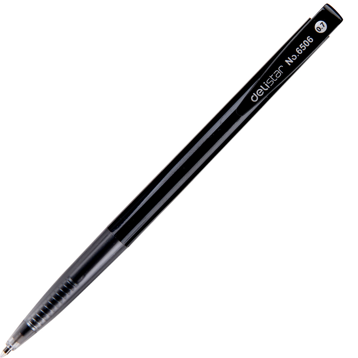 得力按动圆珠笔按动伸缩原子笔0.7mm 商务办公用品圆珠笔笔芯6506