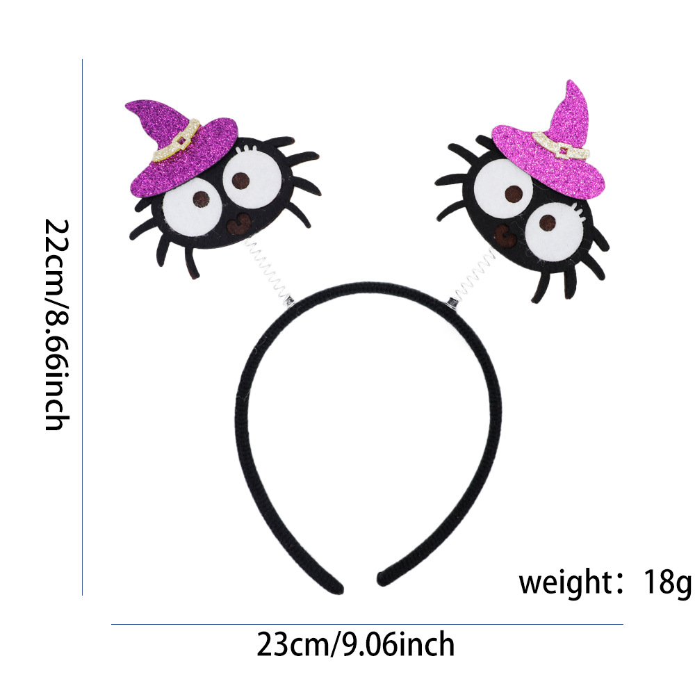 万圣节派对头饰儿童搞怪发箍可爱弹簧头箍女巫帽大眼蜘蛛跨境鬼节