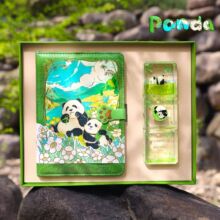 熊猫手账本沙漏礼盒套装卡通可爱学生日记本文创小礼品生日伴手礼