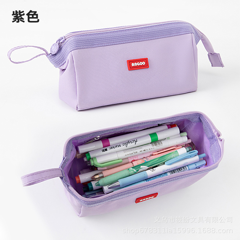 シンプルな大容量鉛筆バッグ 2025 新しい和風高価値学生伸縮窓鉛筆文具箱卸売