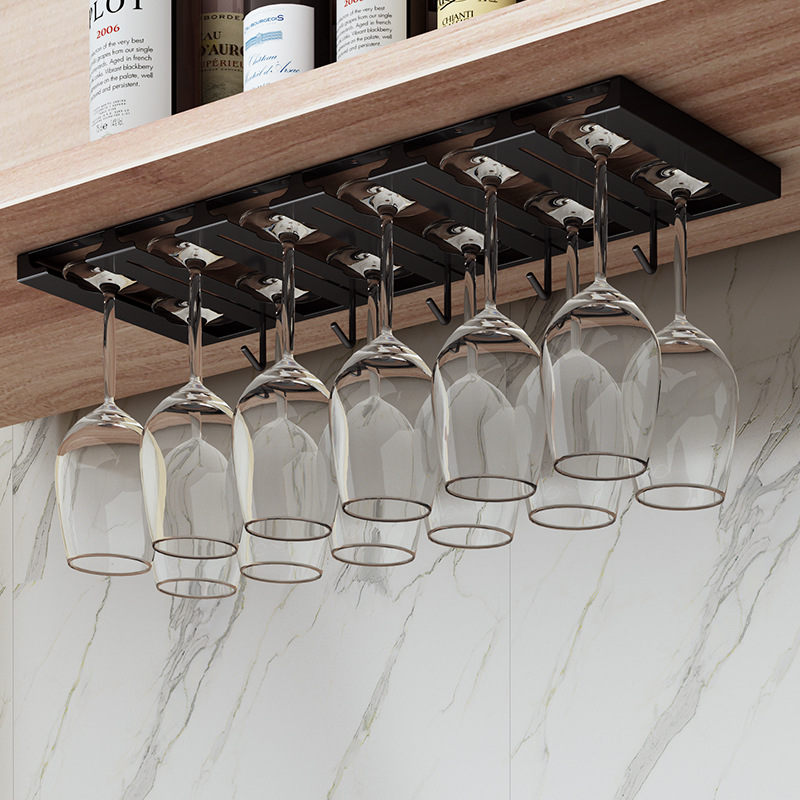 Stainless Steel Wine Glass Rack Upside down Goblet Storage Rack Household Accessible Luxury High-End Ornaments Hanging Wine Cabinet