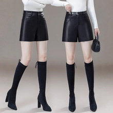 2025秋冬专柜正品全皮短裤阔腿裤宽松直筒外穿休闲显瘦百搭女靴裤